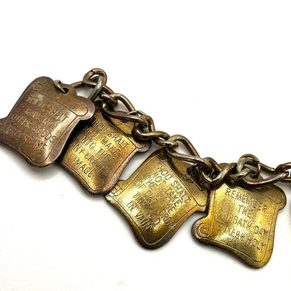 Vintage Ten Commandments charm bracelet - Picture 9 of 11